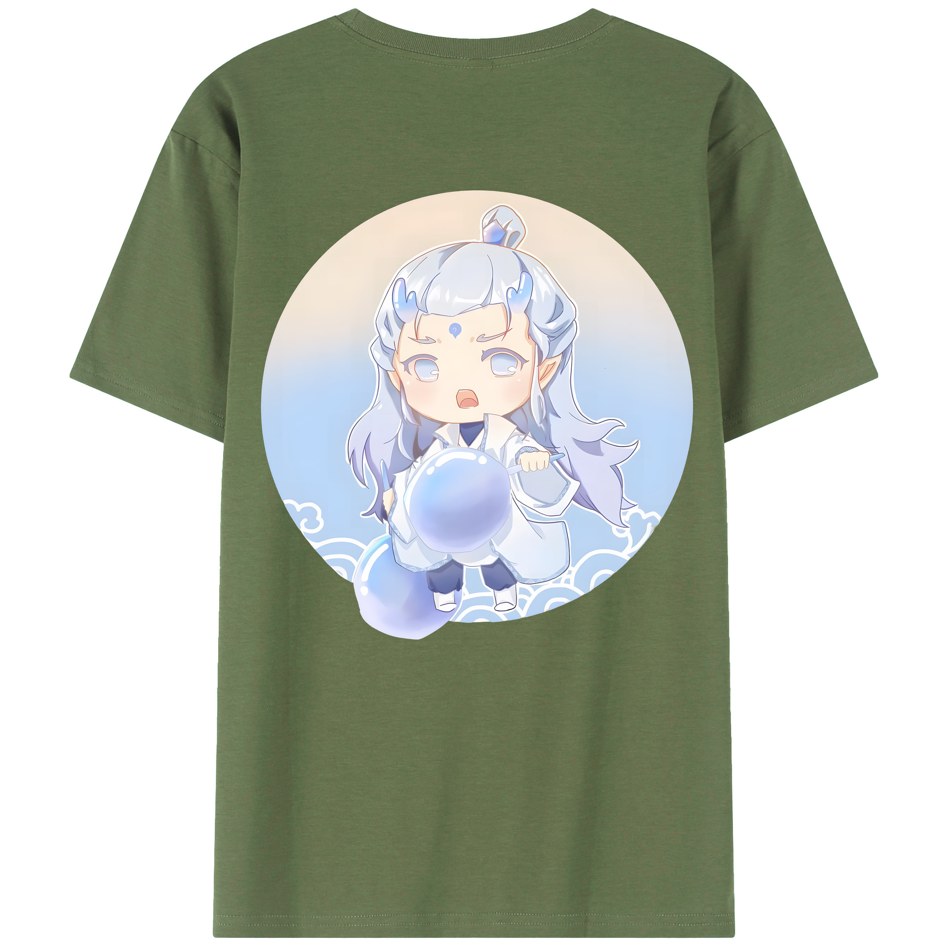 （画像用） Ne Zha 2 ナタ 魔童の大暴れ 綿100％ メンズ半袖Tシャツ（バックプリント） 通気性